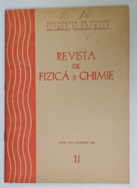 REVISTA DE FIZICA si CHIMIE , NR. 11 , 1980