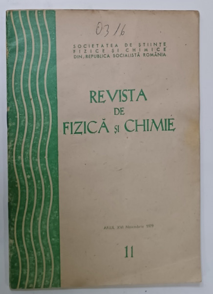REVISTA DE FIZICA si CHIMIE , NR11 , 1979