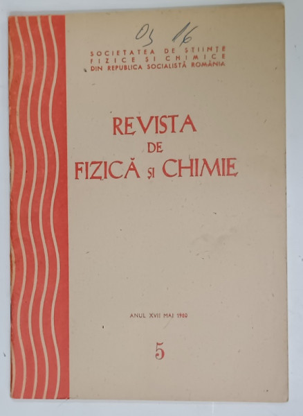REVISTA DE FIZICA si CHIMIE , NR.5 , 1980