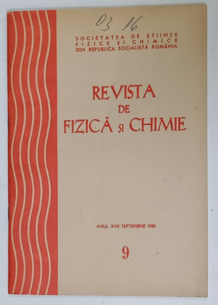REVISTA DE FIZICA si CHIMIE , NR.9 , 1980