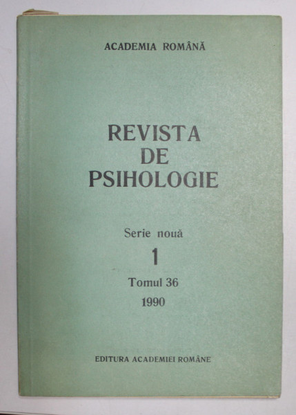 REVISTA DE PSIHOLOGIE , SERIE NOUA , TOMUL 36  , NR. 1  , 1990