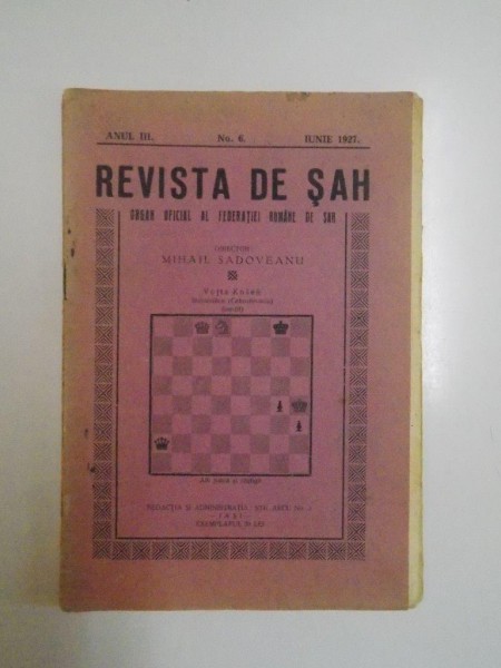 REVISTA DE SAH, ANUL III, IUNIE 1927, NR 6