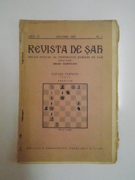 REVISTA DE SAH, ANUL IV, IANUARIE 1928, NR 1