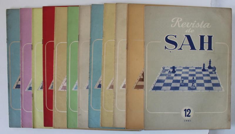 REVISTA DE SAH , ORGAN AL FEDERATIEI ROMANE DE SAH , ANUL XII  , COMPLET , SET DE 12 NUMERE SUCCESIVE , IANUARIE - DECEMBRIE , 1961