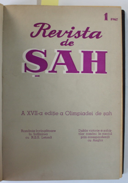 REVISTA DE SAH , ORGAN AL FEDERATIEI ROMANE DE SAH ,  COLEGAT DE 24  NUMERE SUCCESIVE , IANUARIE 1967 - DECEMBRIE 1968