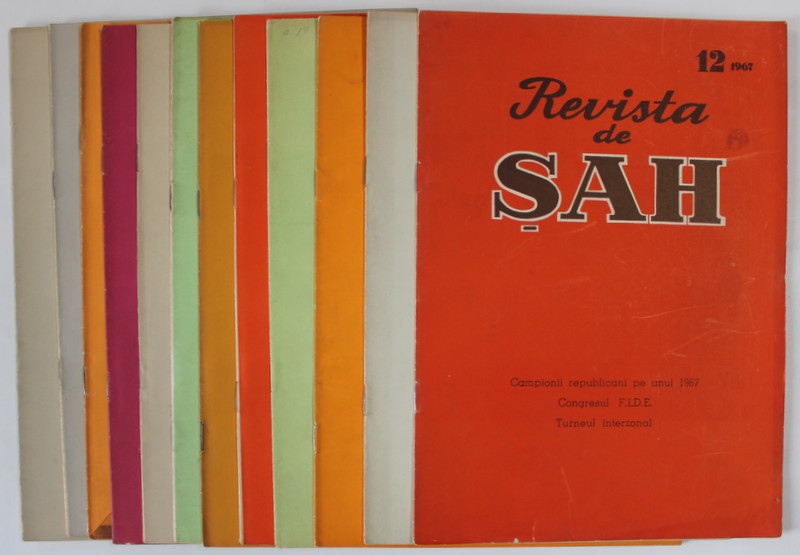 REVISTA DE SAH , ORGAN AL FEDERATIEI ROMANE DE SAH , SET DE 12 NUMERE SUCCESIVE , IANUARIE - DECEMBRIE , 1967