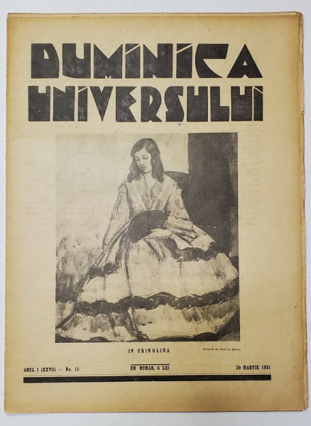 REVISTA 'DUMINICA UNIVERSULUI', ANUL I (XXVII) - No. 13, 29 MARTIE 1931
