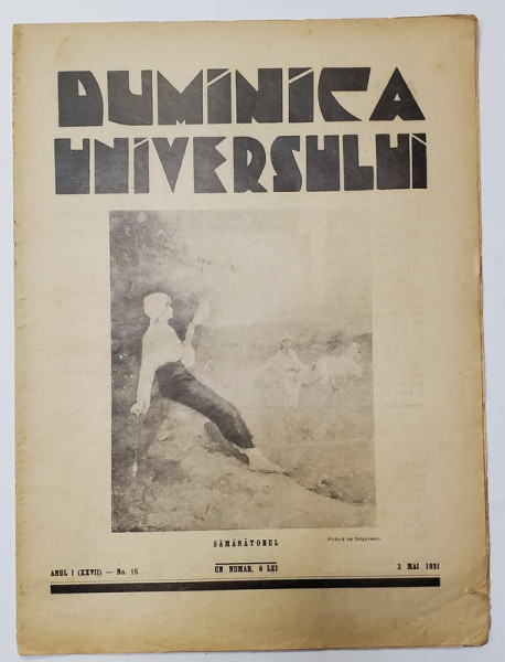 REVISTA 'DUMINICA UNIVERSULUI', ANUL I (XXVII) - No. 18, 3 MAI 1931