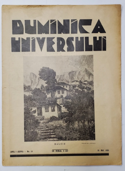 REVISTA 'DUMINICA UNIVERSULUI', ANUL I (XXVII) - No. 19, 10 MAI 1931