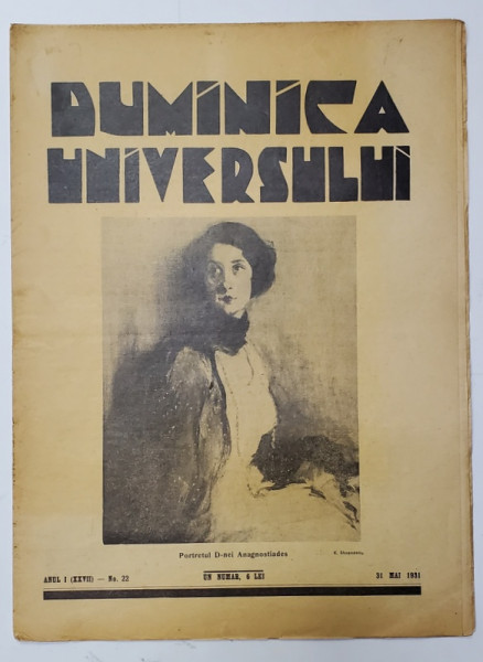 REVISTA 'DUMINICA UNIVERSULUI', ANUL I (XXVII) - No. 22, 31 MAI 1931
