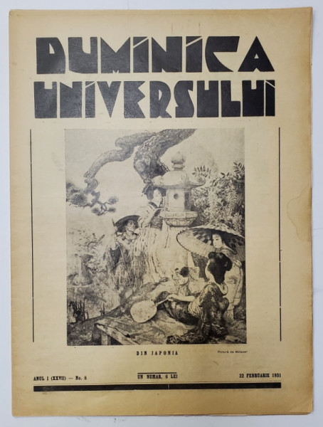 REVISTA 'DUMINICA UNIVERSULUI', ANUL I (XXVII) - No. 8, 22 FEBRUARIE 1931