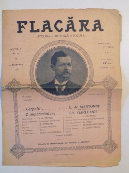 REVISTA FLACARA , ANUL I , NR. 19 , 25 FEBRUARIE 1912