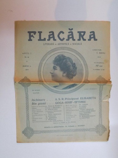 REVISTA FLACARA , ANUL I , NR. 24 , 31 MARTIE 1912
