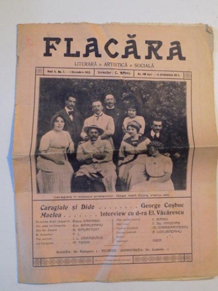 REVISTA FLACARA , ANUL II , NR. 7 , 1 DECEMBRIE  1912