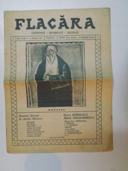 REVISTA FLACARA , ANUL III , NR. 4 , 9 NOIEMBRIE 1913