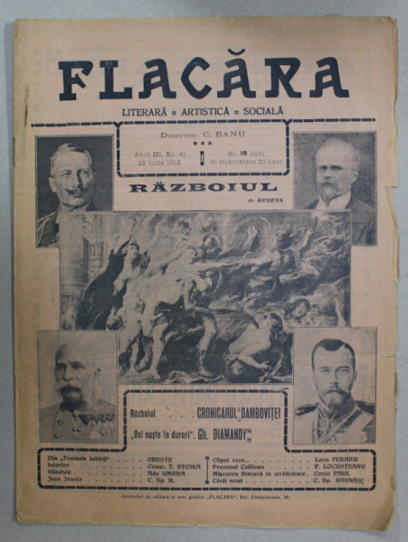 REVISTA FLACARA , ANUL III , NR. 41 , 26 IULIE 1914