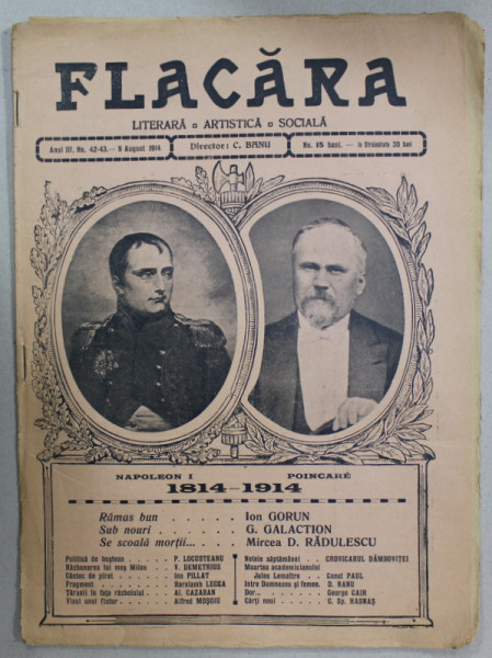 REVISTA FLACARA, ANUL III, NR.42-43, 9 AUGUST 1914