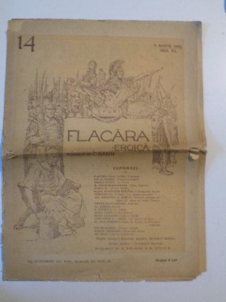REVISTA FLACARA , ANUL VII , NR. 14 , 11 MARTIE 1922