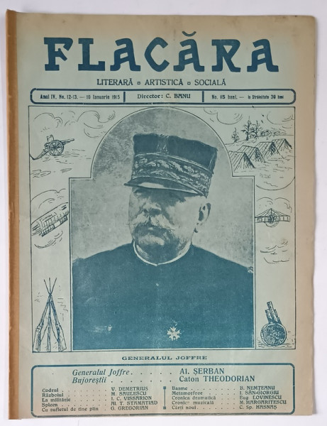 REVISTA FLACARA , GENERALUL JOFFRE , ANUL IV, NR. 12-13, 10 IANUARIE 1915