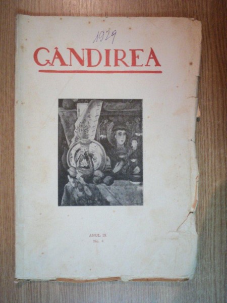 REVISTA GANDIREA ANUL IX , NR 4 , 1929