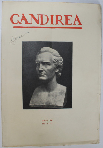 REVISTA GANDIREA ANUL IX , NR 6-7 , 1929