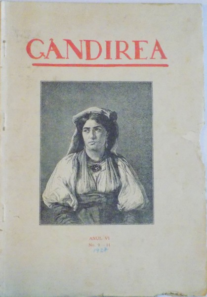 REVISTA GANDIREA, ANUL VI, NR. 9-11, OCTOMBRIE - DECEMBRIE 1926