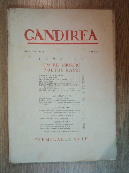 REVISTA GANDIREA ANUL XIV , NR 5 , MAI 1935