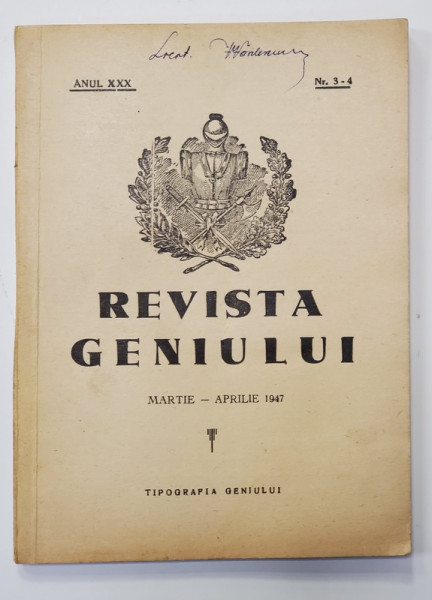 REVISTA GENIULUI , ANUL XXX , NR. 3- 4 , MARTIE - APRILIE , 1947