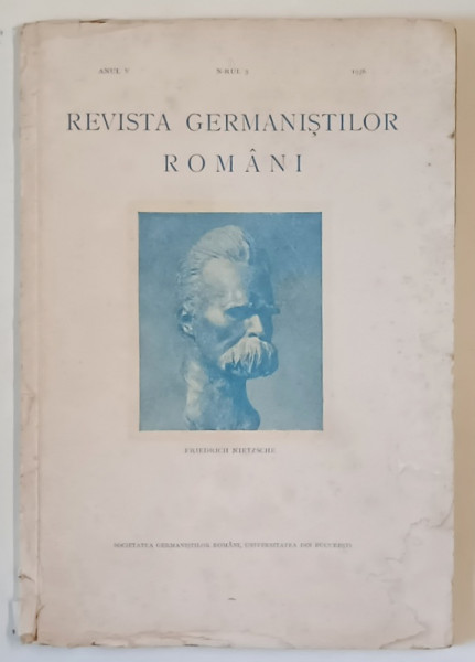 REVISTA GERMANISTILOR ROMANI , ANUL V, NR. 3 , 1936 , DEDICATIE *