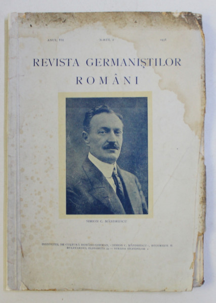 REVISTA GERMANISTILOR ROMANI , ANUL VII , NR. 2 , 1938