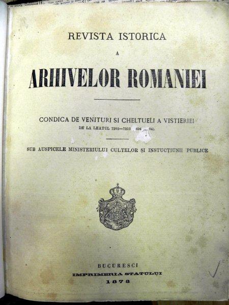 Revista istorica a arhivei Romaniei - Bucuresti, 1878