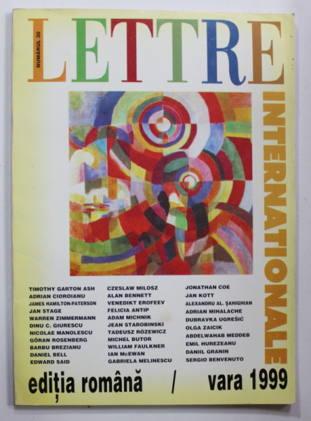REVISTA '' LETTRE  INTERNATIONAL ''  , EDITIA ROMANA , VARA , 1999