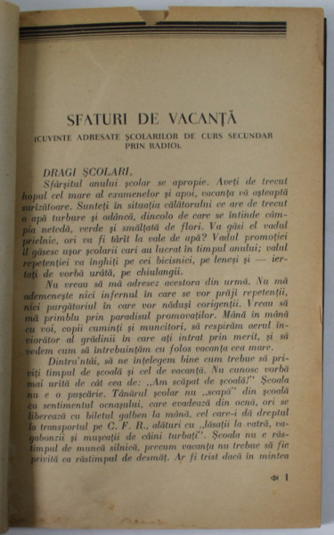 REVISTA LICEULUI  '' CAROL I '' DIN CRAIOVA , ANUL SCOLAR 1931 -1932 , COPERTA REFACUTA , LIPSA PAGINA DE TITLU *