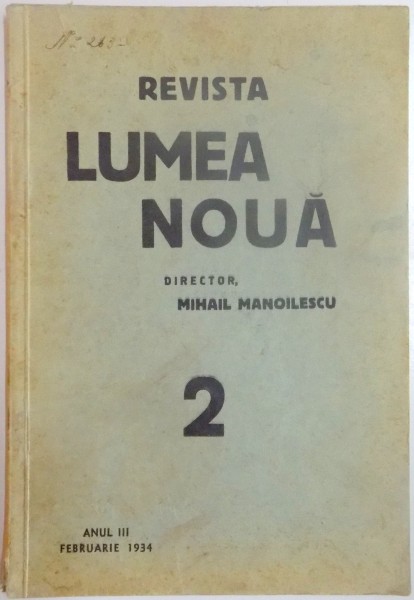 REVISTA LUMEA NOUA, NR. 2, ANUL III, FEBRUARIE 1934
