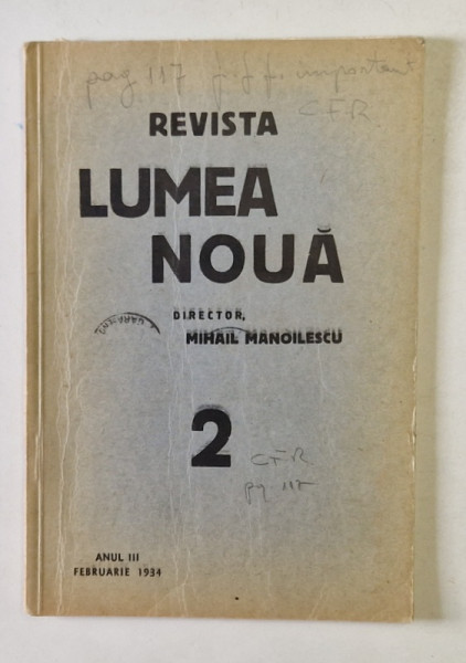 REVISTA LUMEA NOUA, NR. 2, ANUL III, FEBRUARIE 1934