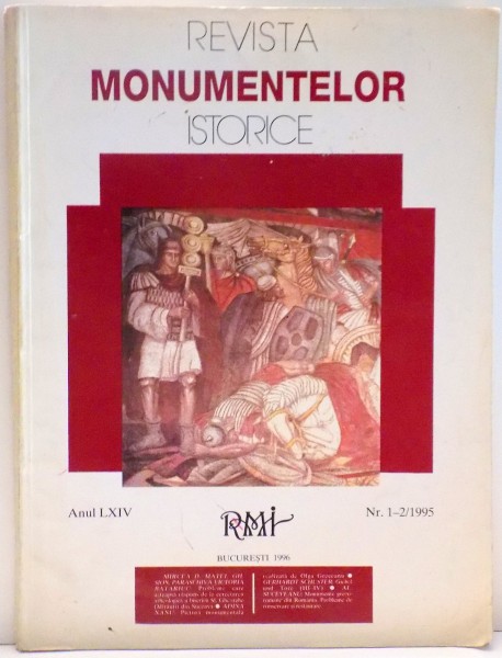 REVISTA MONUMENTELOR ISTORICE , ANUL 54 , NR. 1-2 / 1995