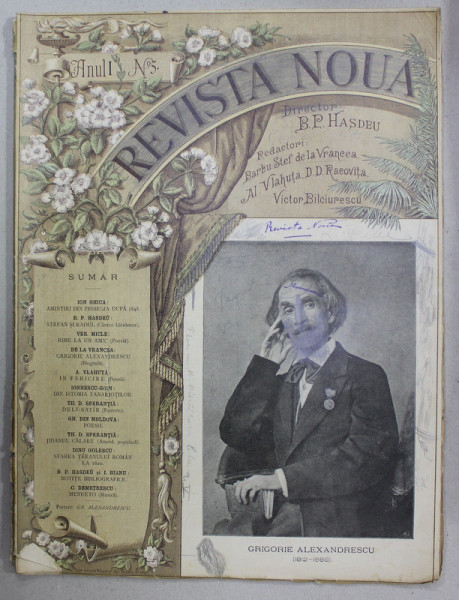REVISTA NOUA , DIRECTOR B.P. HASDEU , ANUL I , NR. 5 , 15 APRILIE  , 1888