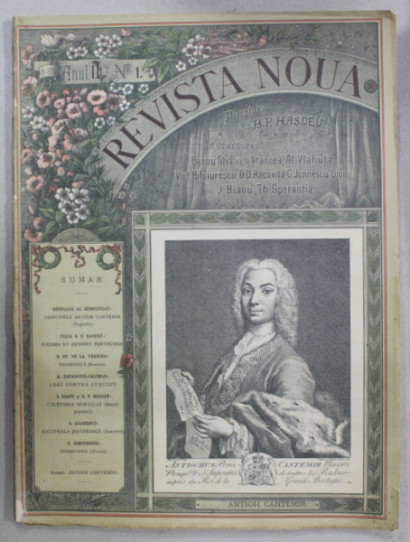 REVISTA NOUA , DIRECTOR B.P. HASDEU , ANUL II , NR. 1 , 15 IANUARIE   , 1889