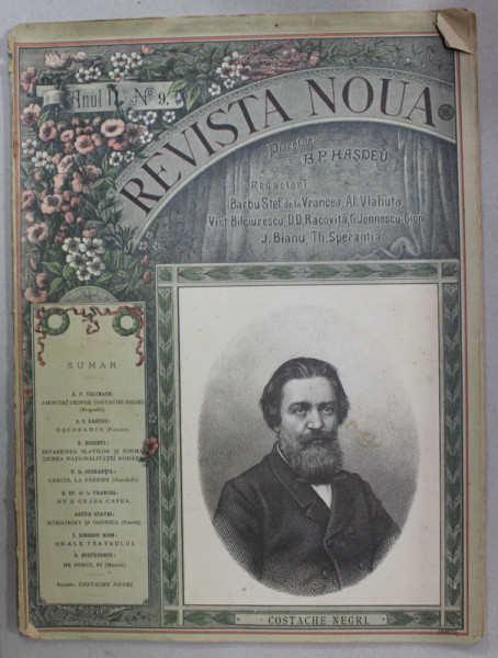REVISTA NOUA , DIRECTOR B.P. HASDEU , ANUL II , NR. 9 , OCTOMBRIE   , 1889