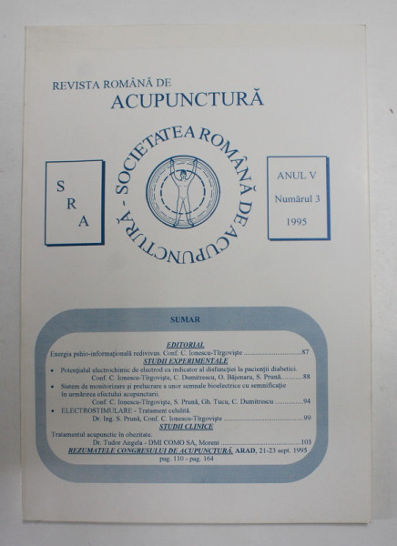 REVISTA ROMANA DE ACUPUNCTURA , ANUL V , NUMARUL 3 , 1995