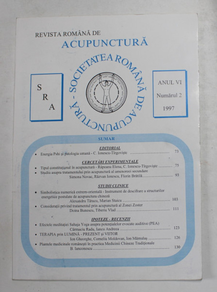 REVISTA ROMANA DE ACUPUNCTURA , ANUL VI , NUMARUL 2 , 1997