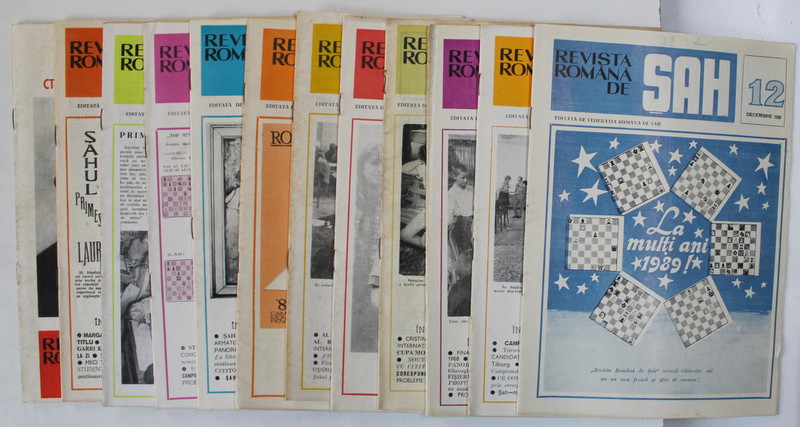 REVISTA ROMANA  DE SAH , ORGAN AL FEDERATIEI ROMANE DE SAH ,  SET DE 12 NUMERE SUCCESIVE , IANUARIE - DECEMBRIE , 1988