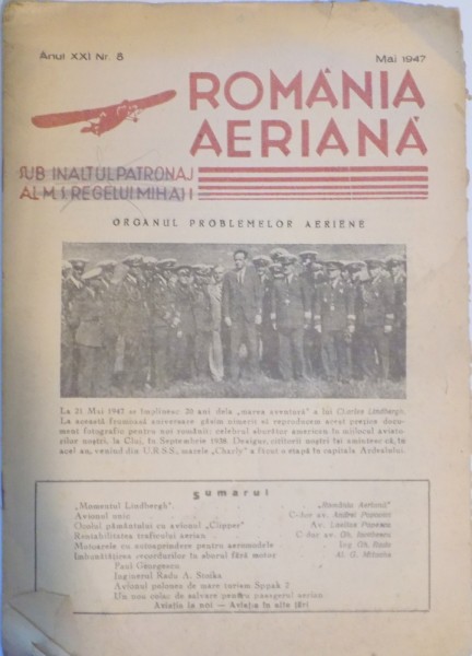 REVISTA ''ROMANIA AERIANA'', ANUL XXI, NR. 5, MAI 1947