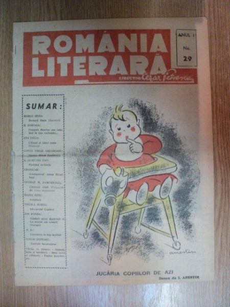 REVISTA ROMANIA LITERARA de CEZAR PETRESCU , ANUL I NR 29