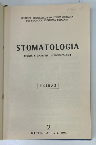 REVISTA ' STOMATOLOGIA ' SI ALTE PUBLICATII CU ARTICOLE DIN DOMENIU STOMATOLOGIC , COLEGAT DE 30 EXEMPLARE , APARUTE INTRE 1967 -1973