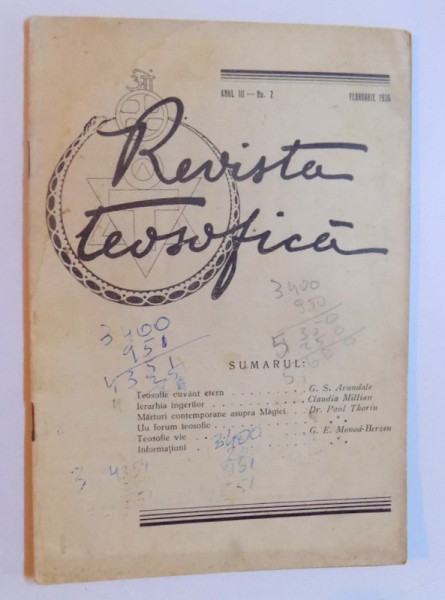 REVISTA TEOSOFICA ANUL III - No. 2 / FEBRUARIE 1936