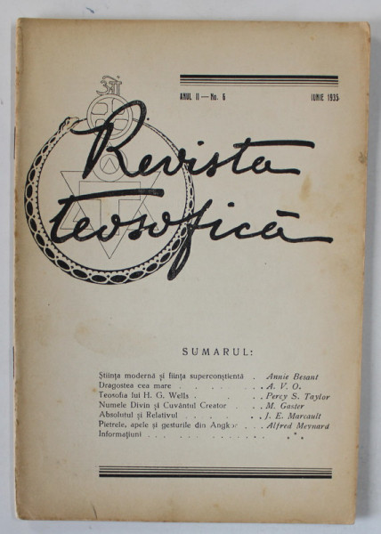 REVISTA TEOSOFICA , No. 6 , IUNIE , 1935