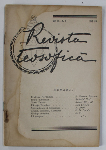 REVISTA TEOSOFICA , No. 6 , MAI , IUNIE , 1936