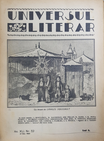 REVISTA 'UNIVERSUL LITERAR', ANUL XLI, NR. 52, 27 DEC 1923