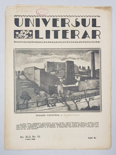 REVISTA 'UNIVERSUL LITERAR', ANUL XLII, NR. 18, 2 MAI 1926